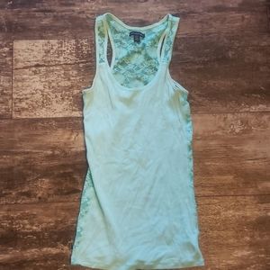 Ribbed front lace back tank top